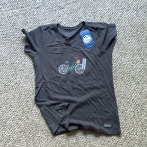 Life Is Good crusher t-shirt bike heart basket